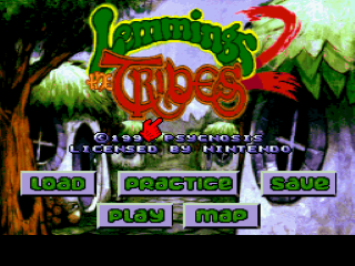Lemmings 2 title screen for Super Famicom